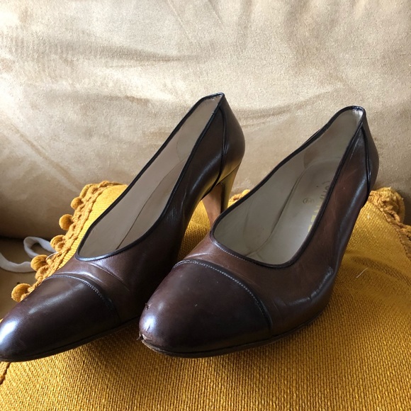brown chanel vintage pumps size 9 - Picture 5 of 5